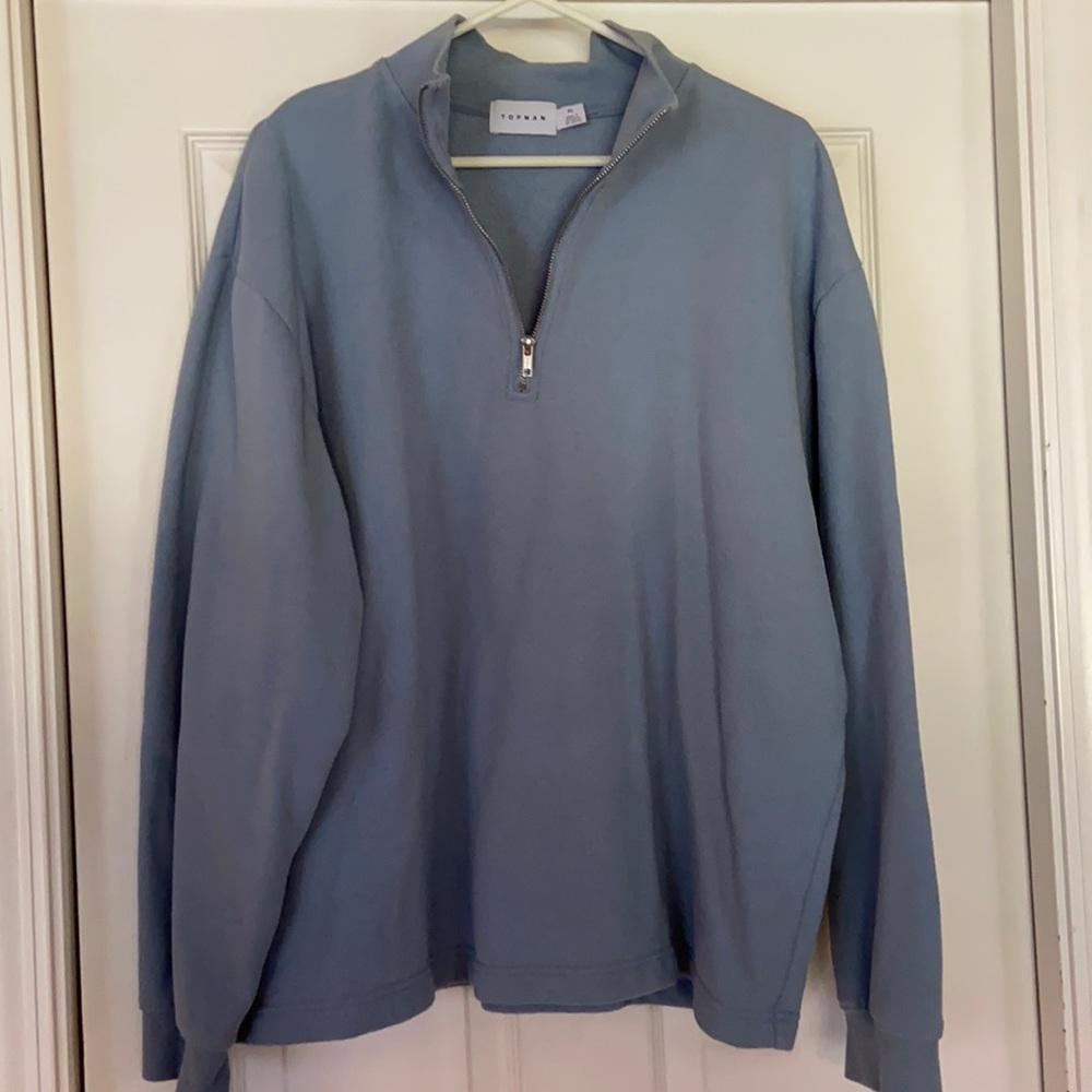 Topman Men’s Large Baby Blue Quarter zip